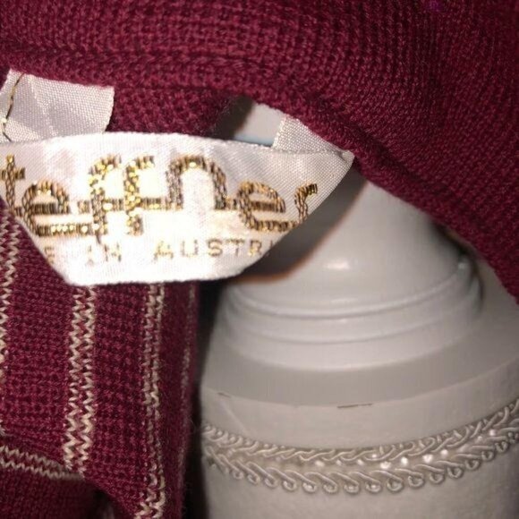 Steffner Sweater Womens Pure Wool Made In Austria Full Zipper Red Maroon - Picture 4 of 13